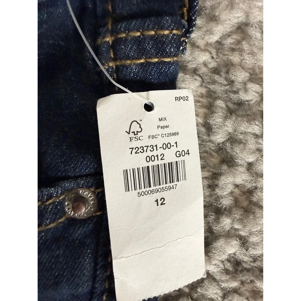 New Old Navy Size 12 Built-In Flex Straight Leg Denim Jeans Blue Kids